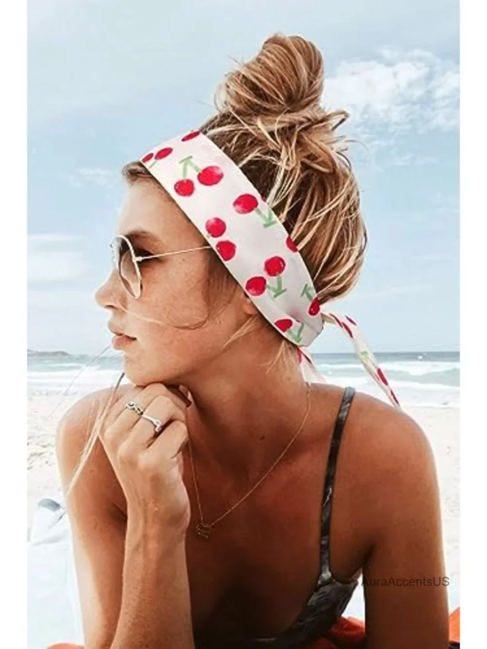 Silk Feel Polyester Reversible Fashion Scarf Hair Accessory Neck Ribbon